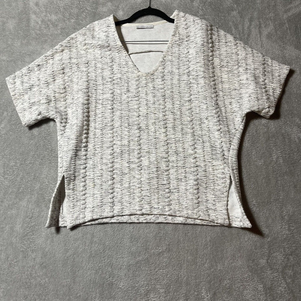 Zara Trafaluc Collection Top Womens Small V Neck Short Sleeve‎ Popcorn Top